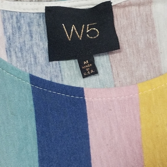 W5 Rainbow Stripped Tie Top MEDIUM - Picture 2 of 4